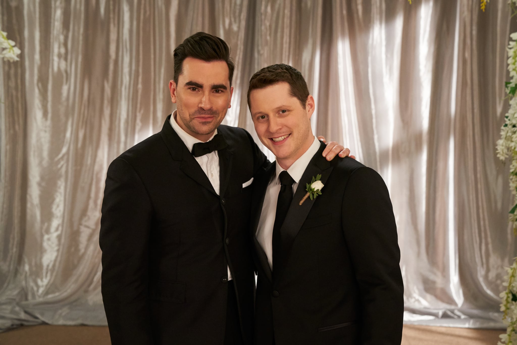 Schitt S Creek Every Outfit At David And Patrick S Wedding Popsugar Fashion I can't help but get a little giddy every time wedding wednesday rolls around. every outfit at david and patrick s