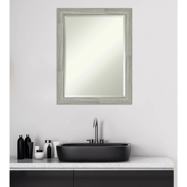 Amanti Art Dove Graywash Framed Vanity Wall Mirror