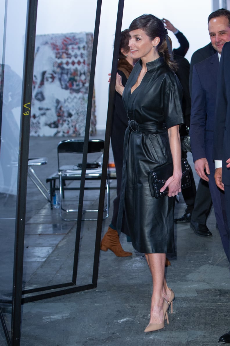 Queen Letizia's & Other Stories Leather Dress | POPSUGAR Fashion