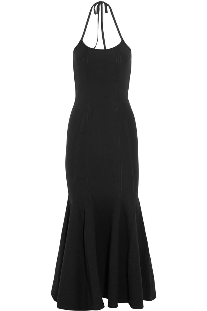 Antonio Berardi Fluted Stretch-Knit Halterneck Maxi Dress