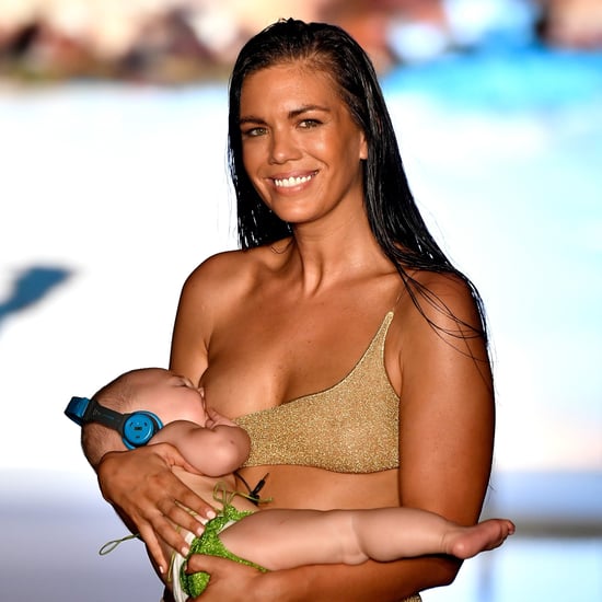 Model Breastfeeding at 2018 Sports Illustrated Swim Search