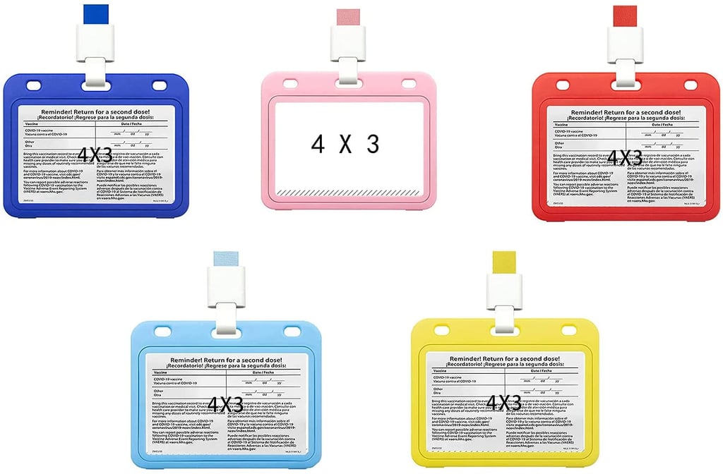 Multicolor Vaccination Card Protective Covers with Lanyard