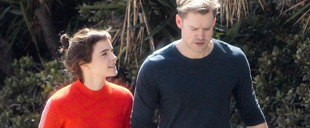 Emma Watson in Red Sweater With Chord Overstreet
