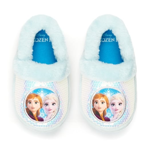 Disney Frozen 2 Elsa Anna Girls Toddler Plush A-Line Slippers
