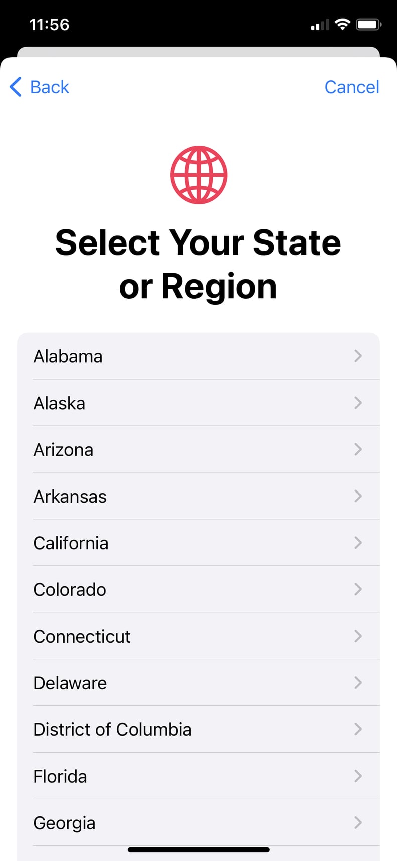 If You're in the U.S., Select Your State or Region
