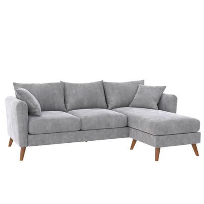 Novogratz Magnolia Velvet Pillow Back Sectional