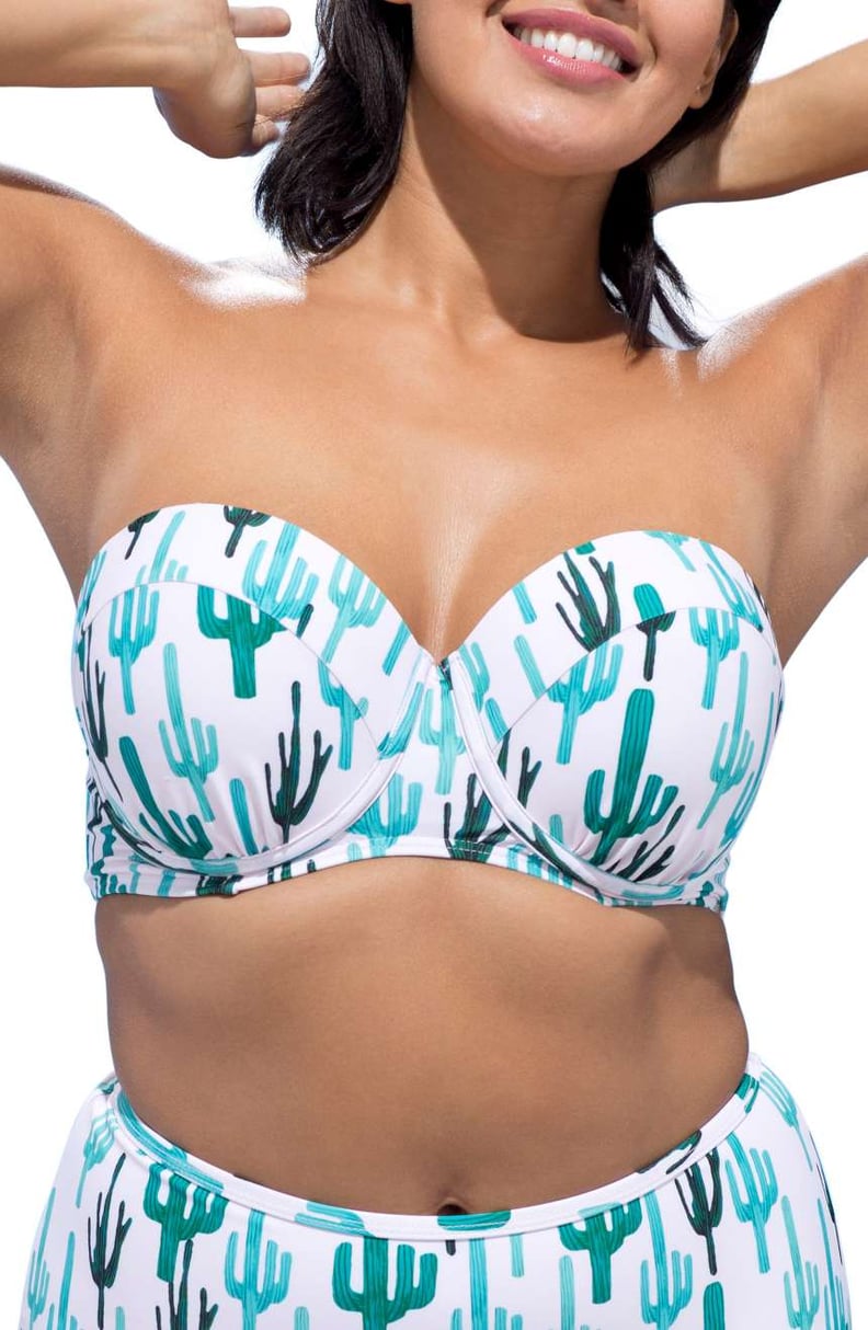 Women's Fuller Bust Bandeau Ribbed Bikini Top