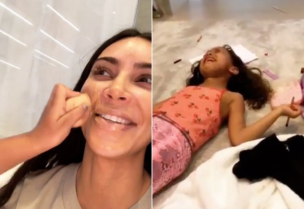 North West Doing Kim Kardashian's Makeup Nov. 2018