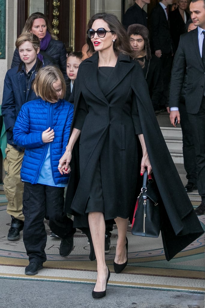 Angelina Jolie and Kids at the Louvre in Paris January 2018