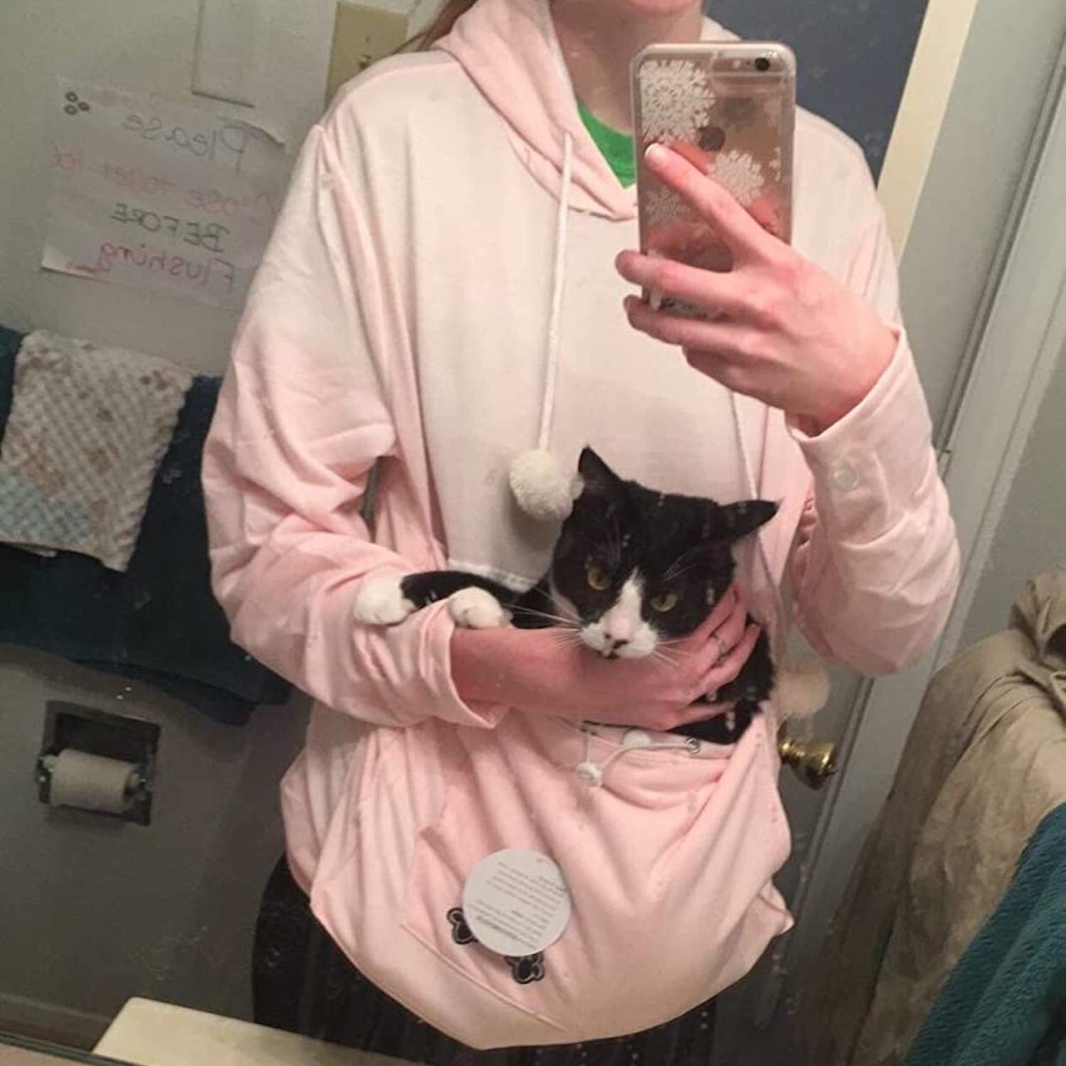 Women Pet Carrier Sweater Puppy Kitten Pouch Hoodies Long Sleeve Plus Size Tops 