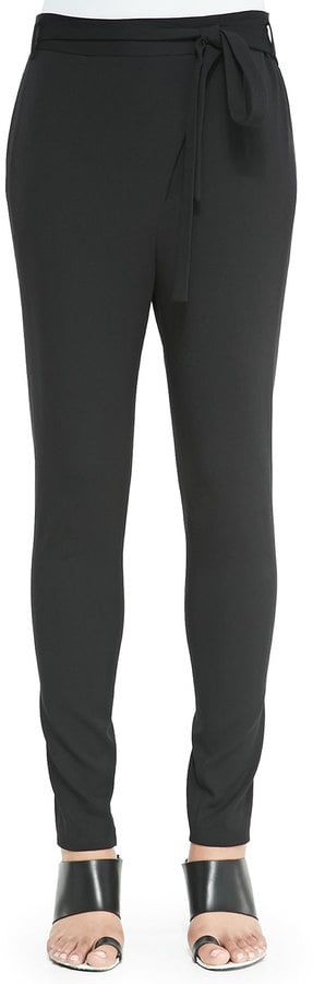 Proenza Schouler Asymmetric-Tie Pants, Black  ($895)