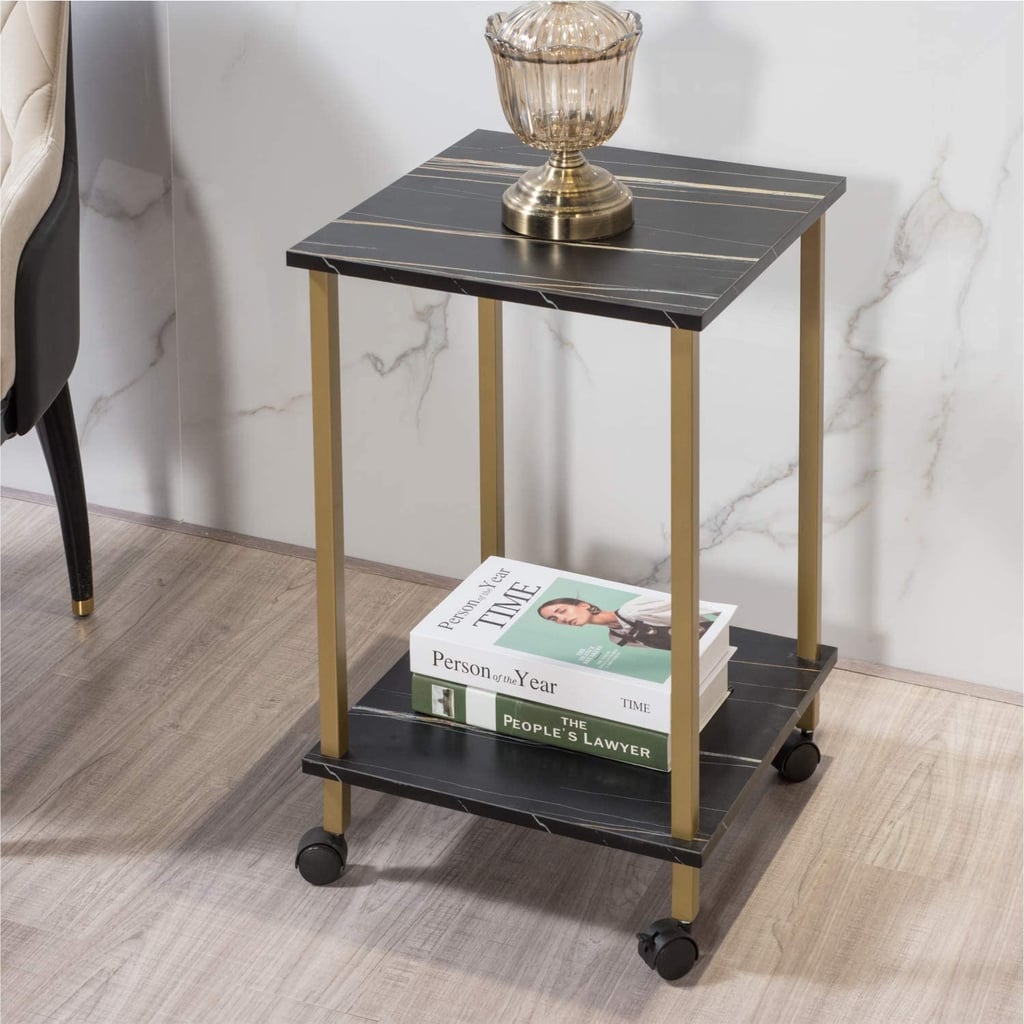 A Decorative End Table: Dorriss Small End Table With Storage Shelf