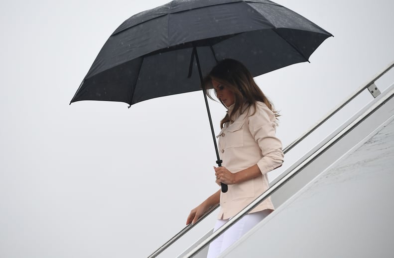 Melania Later Deboarded the Plane With a Different Jacket