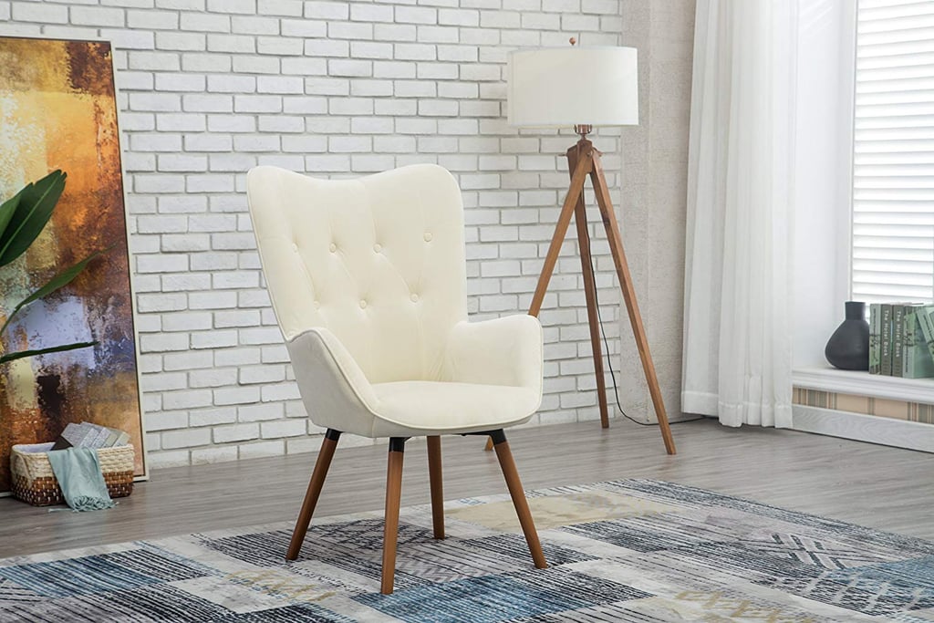 Roundhill Silky Velvet Tufted Button Accent Chair