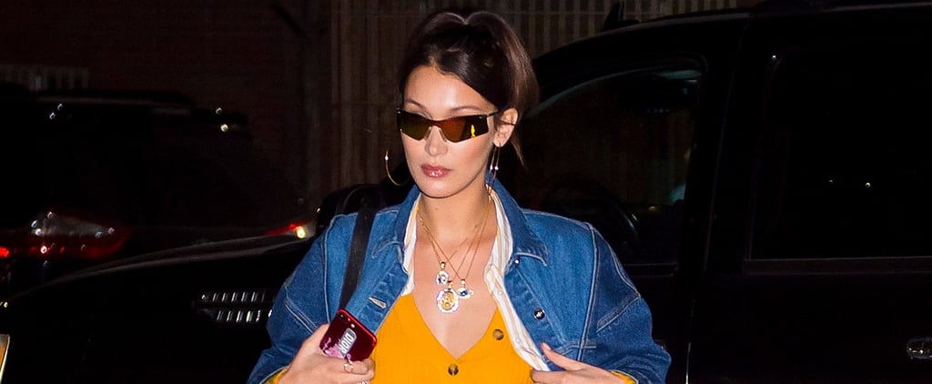 Bella Hadid Yellow Velvet Nike Sneakers