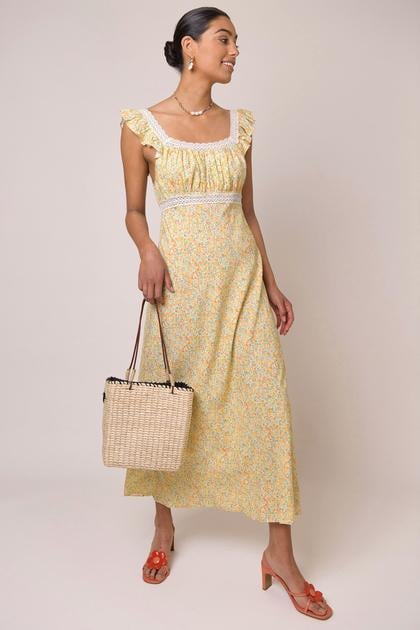 Rixo Farah Yellow Summer Ditsy