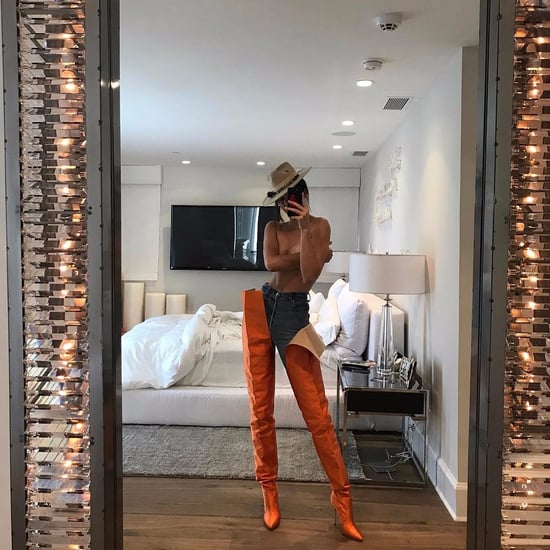 Kendall Jenner Topless in Waist-High Boots Instagram