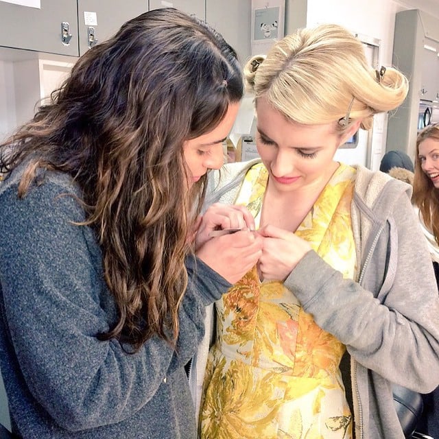 Lea Michele helped Emma Roberts remove a splinter on set.