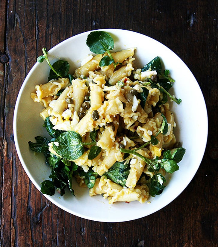 Campanelle Pasta With Hard-Boiled Eggs, Capers, and Watercress