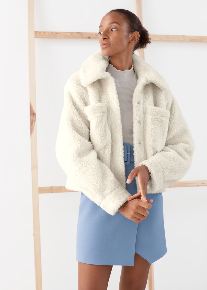 & Other Stories Faux Shearling Boxy Utility Jacket