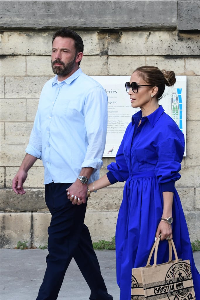 Jennifer Lopez's Blue Shirt Dress and Ben Affleck's Blue Separates on Their Honeymoon