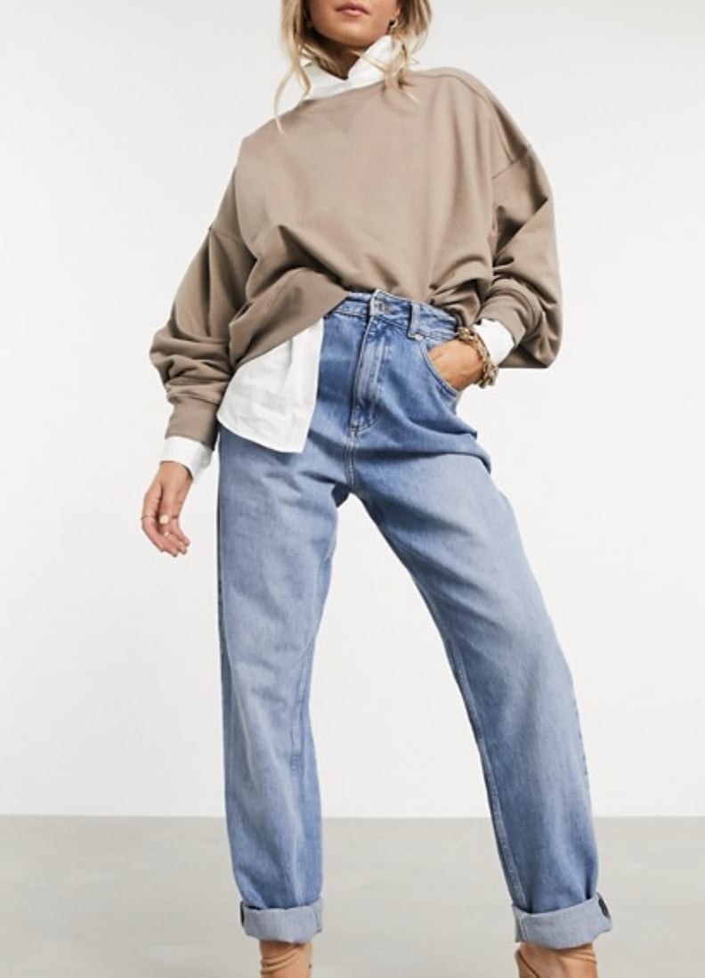 ASOS High Rise 'Slouchy' Mom Jeans in Midwash