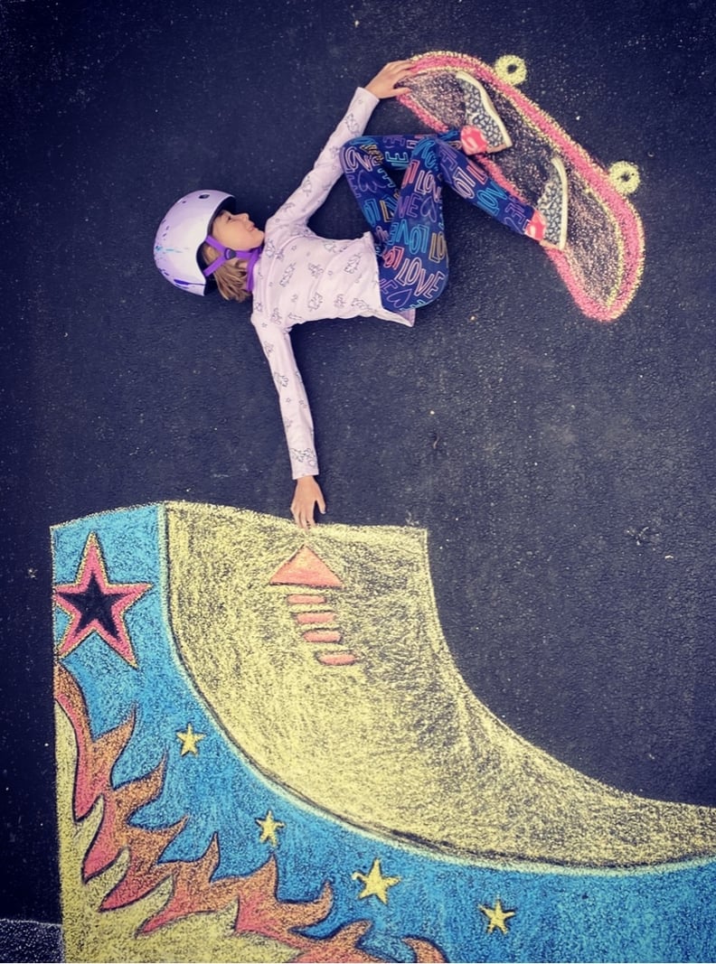 Skateboarding Sidewalk Chalk Art