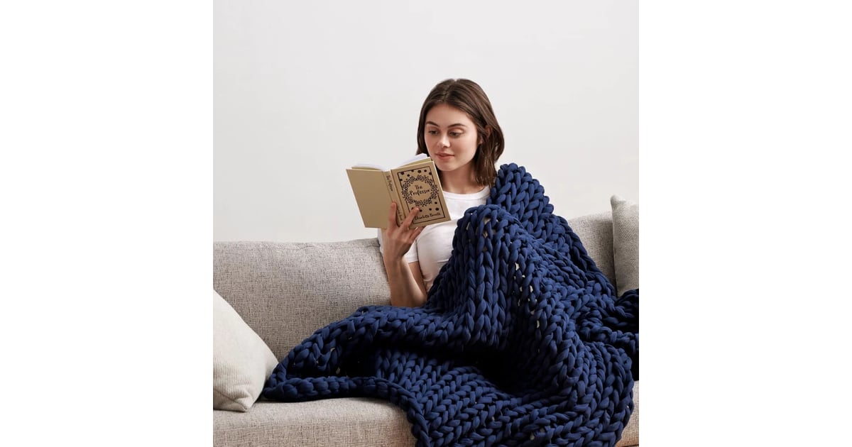 A Weighted Blanket Bearaby Cotton Napper Knitted Weighted Blanket The Best Relaxing Gifts For