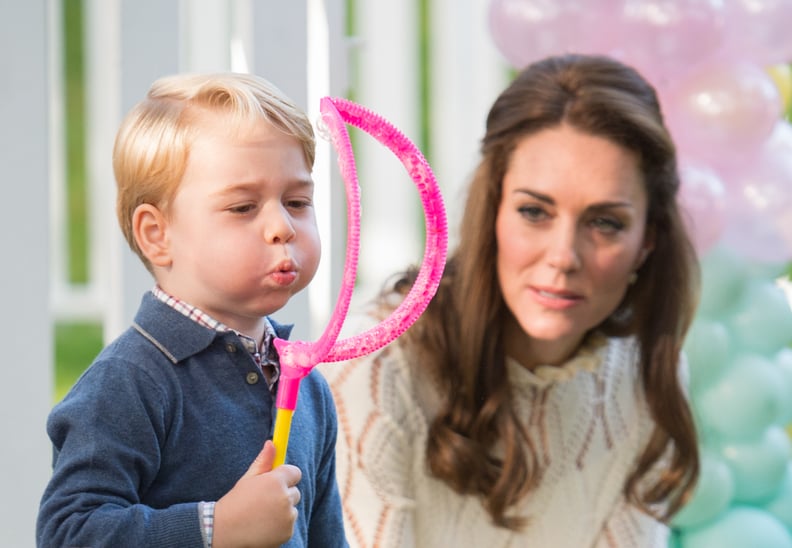 When she watched her child hilariously struggle with a new concept, like bubble-blowing.