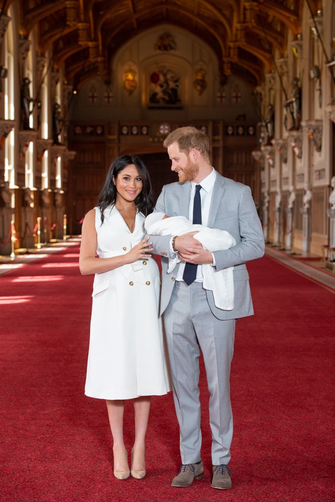 Meghan Markle White Trench Dress in Baby Pictures