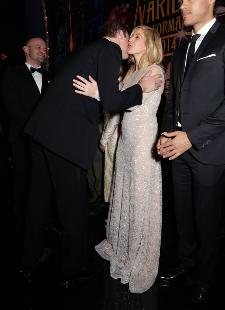 William gave friend Ellie Goulding a kiss when he greeted her at the Royal Variety Performance in London in November 2014.