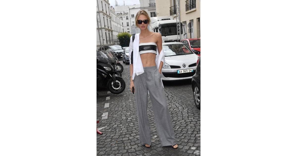 How to make office trousers sexier on weekends: wear a crop top ...