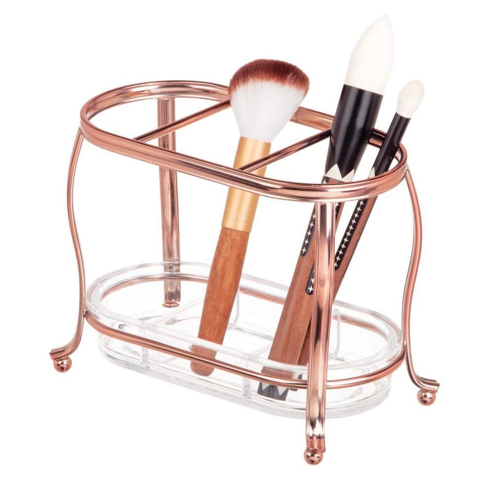 mDesign Decorative Makeup Brush Storage Organiser Tray Stand