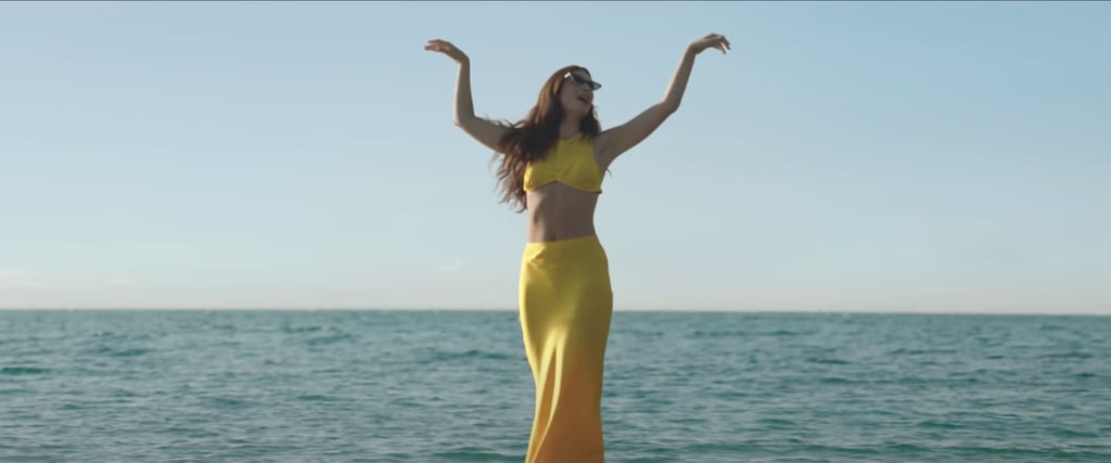 Lorde's Yellow Two-Piece Set in "Solar Power" Music Video