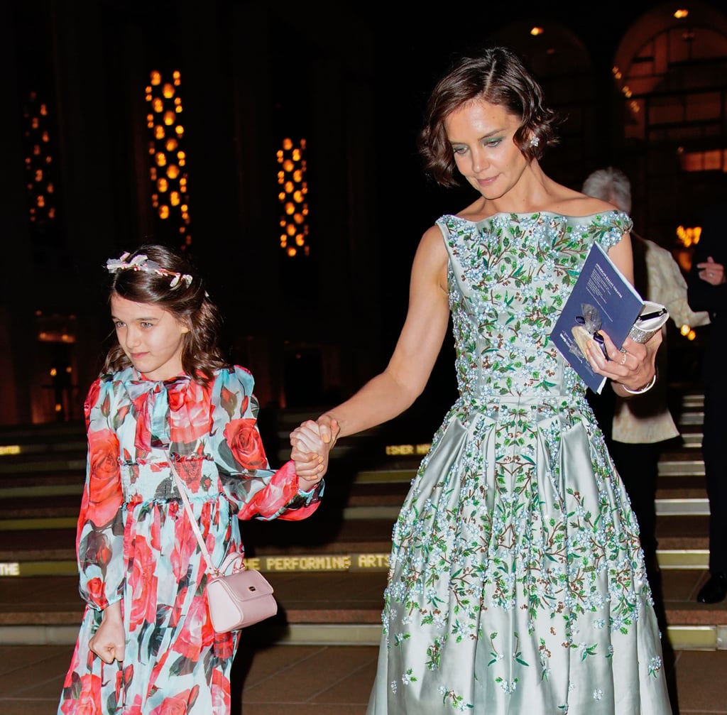 Katie Holmes had the cutest date to the American Ballet Theatre Spring Gala in NYC on Monday — her 12-year-old daughter, Suri! The pair sported sweet floral dresses as they walked hand in hand from the Metropolitan Opera House. While Suri didn't pose with her famous mom on the red carpet, she stuck close to Katie as they exited the gala together. Suri turned 12 in April, and Katie celebrated the momentous occasion with a cute Instagram snap — can you believe she's almost a teenager? 
Most recently, we saw Katie hanging out with Beyoncé and Tina Lawson backstage at Coachella, but we're hoping to get another sweet glimpse of the former Dawson's Creek star with her current boyfriend, Jamie Foxx. Maybe she'll attend the BET Awards in June now that Jamie is hosting?

    Related:

            
            
                                    
                            

            Katie Holmes and Suri Cruise Turn the Knicks Game Into Mommy-Daughter Time