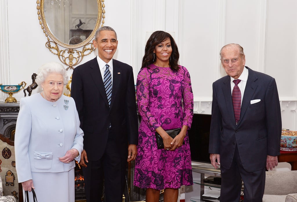 The queen hosted a private lunch for Barack and Michelle in Windsor, England, in 2016.