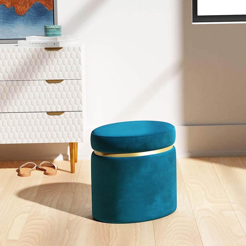 Amazon Brand Rivet Asher Oval Upholstered Storage Ottoman