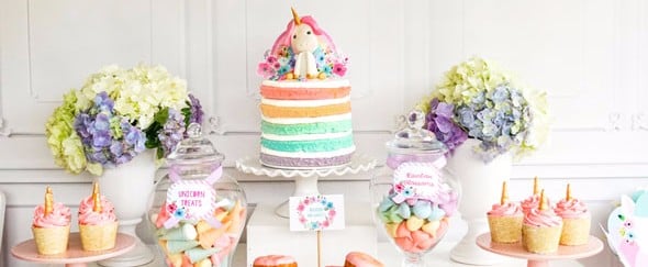 Colorful Pastel Unicorn Birthday Party Idea