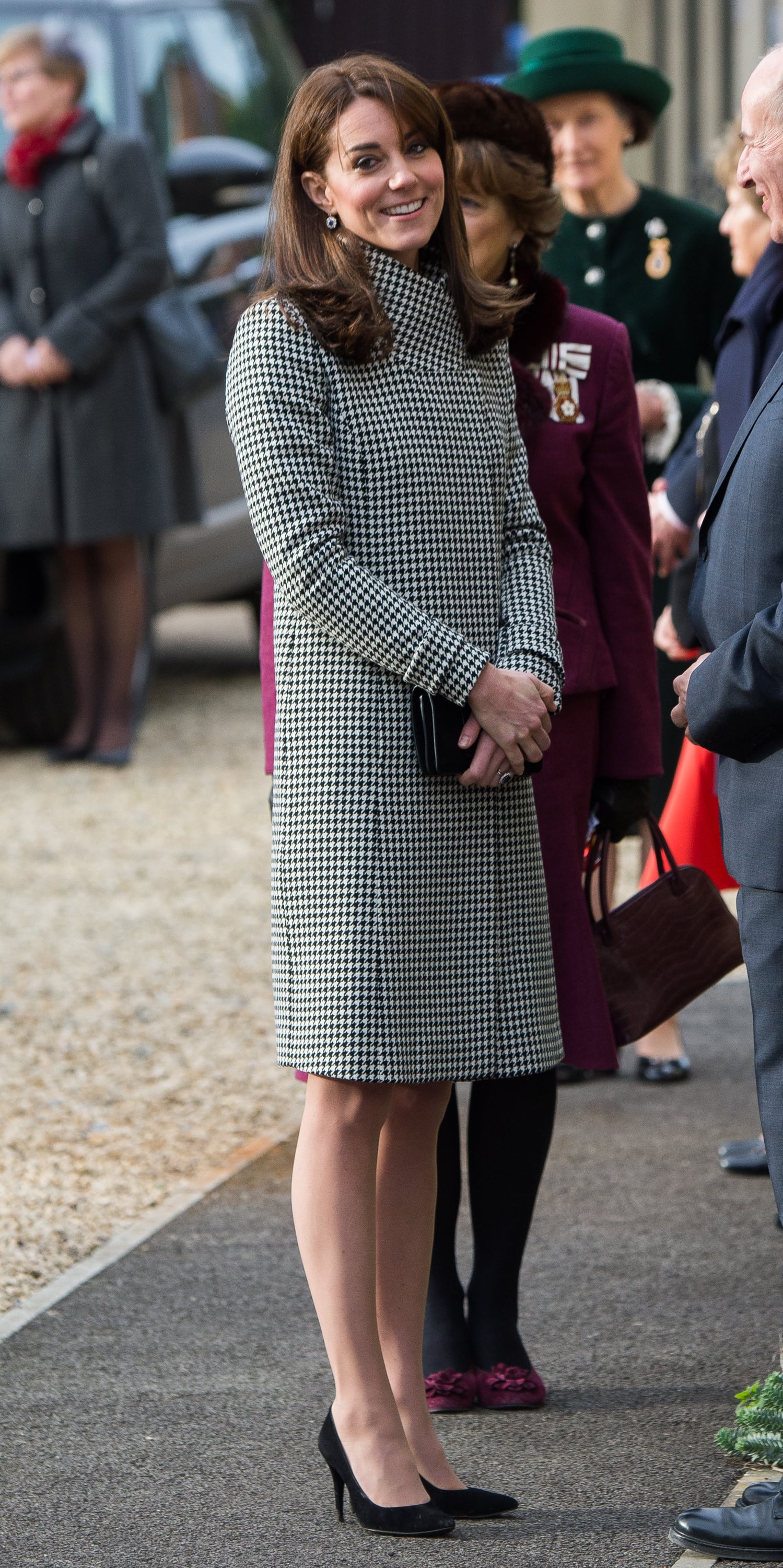 Kate Middleton Wearing Houndstooth Coat 