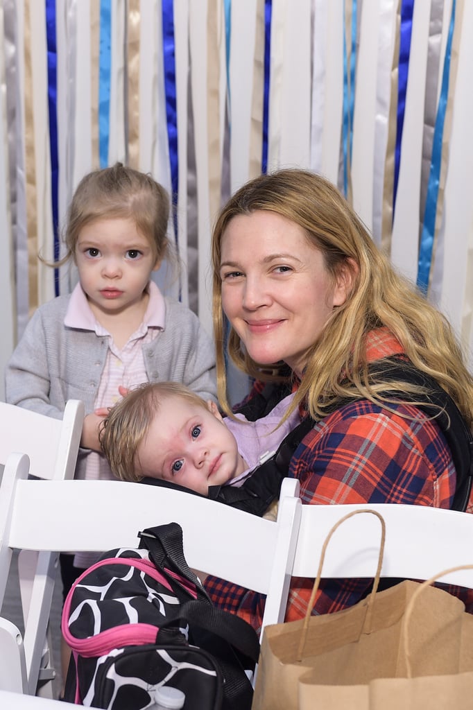 Drew Barrymore and Daughters at Jessica Alba's Holiday Event