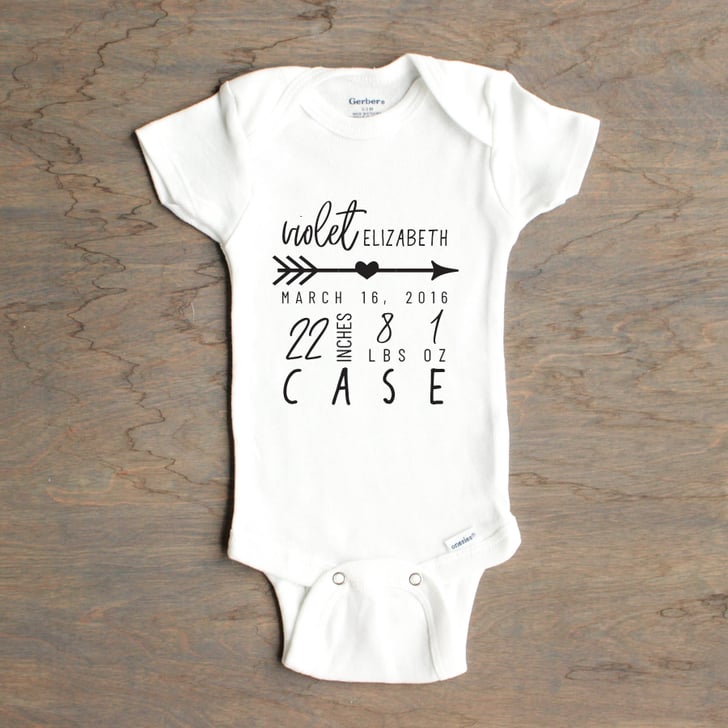Birth Announcement Onesie Customized Baby Onesies POPSUGAR Family Photo 7