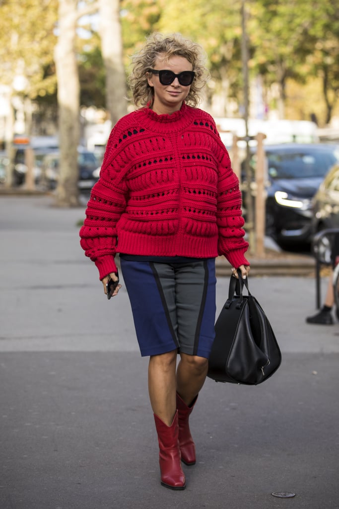 Warm up a pair of long shorts with a cosy jumper.