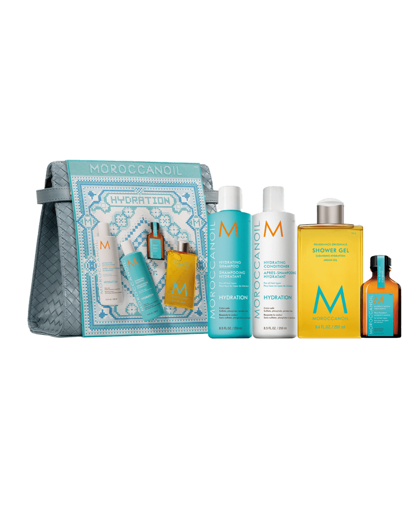 Moroccanoil Holiday Hydration Hair Set ($80)
Detangling, hydrating, and award-winning, this set includes everything someone could need to level up their hair-care routine. The moisturizing shampoo and conditioner are impressive gifts on their own, but the full-size shower gel and argan oil treatment, which has been said to boost shine by nearly 120 percent, make it extra-special.