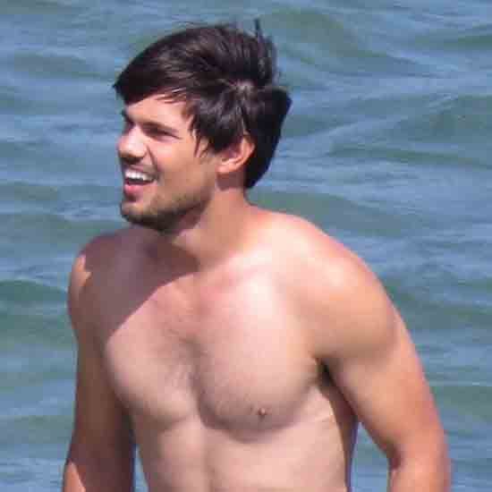 Taylor Lautner Shirtless on Set in LA