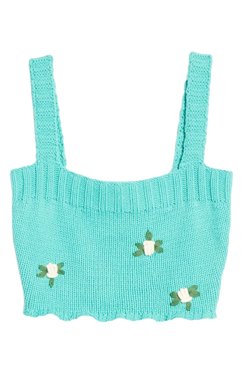 4SI3NNA Lorelei Floral Crop Sweater 
