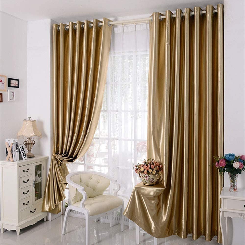 MYRU Semi-Blackout Gold Curtains