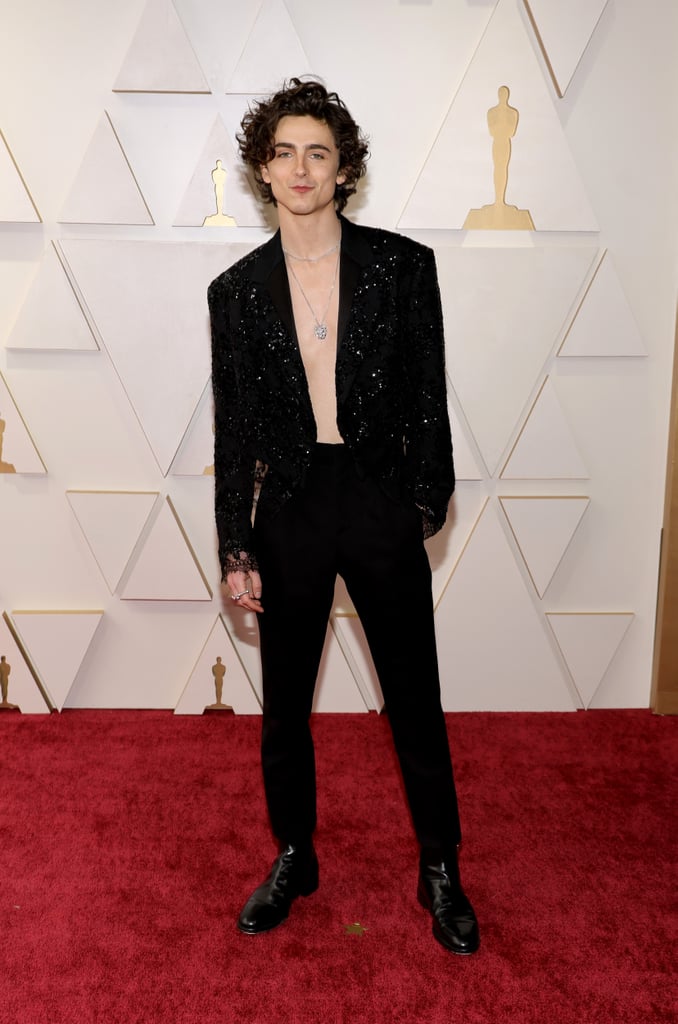 Timothée Chalamet's Shirtless in Louis Vuitton at the Oscars