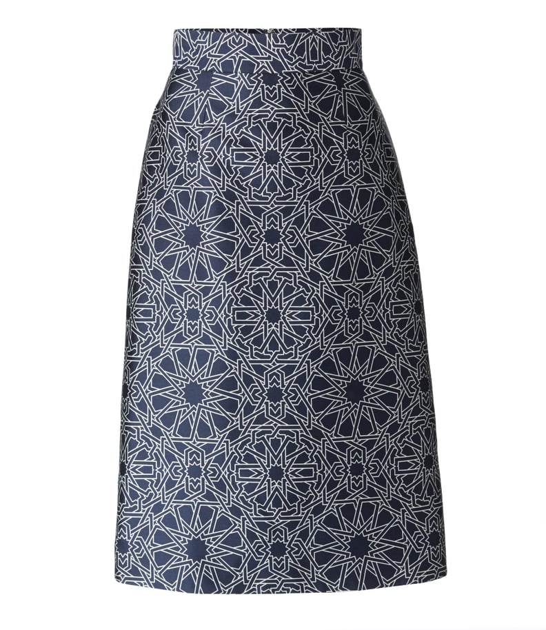 NYFW Pick: Geo-Print Wool Silk A-Line Skirt