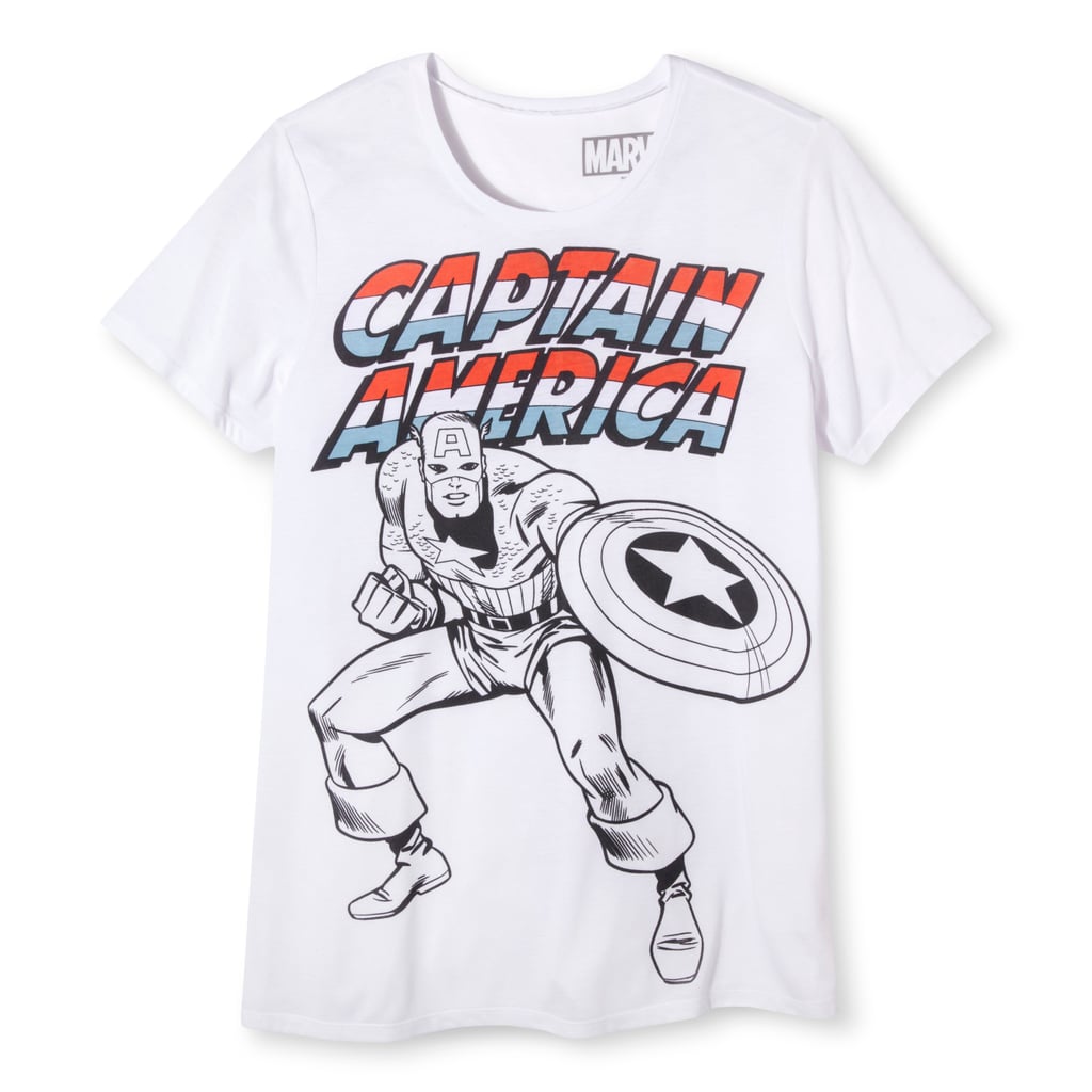 Plus Size Marvel Captain America White Tee ($15)
