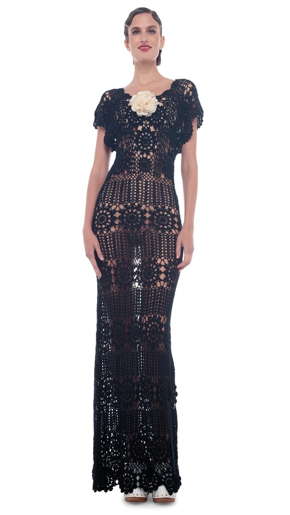 Anya Taylor-Joy's Sheer Black Knit Dress at The Menu Party | POPSUGAR ...